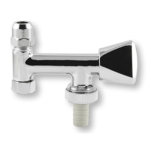 Preisvergleich Produktbild Sanifri Gerätezusatzventil Geräteventil (Eckfix-Ventil), MS-chrom, lange Ausführung mit rundem Design-Haubengriff, 470010117