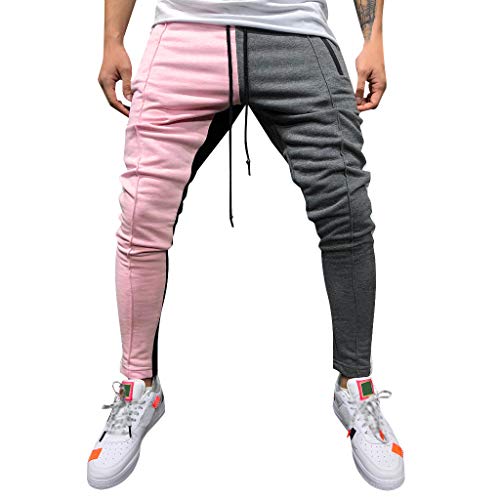 Pantalones Hombre Chandal Militar Moda 2019 Pantalones de chándal de Color Patchwork Sueltos para Hombre Pantalon de Lazo Joggers Pantalón de Trabajo Elasticos