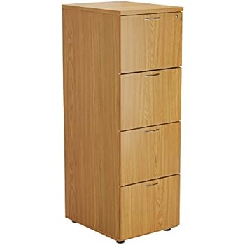Ready Built 4 Drawer Lockable Filing Cabinet In Beech Amazon Co