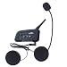 Produktbild Excelvan V6 - Bluetooth Motorrad Intercom Headset Gegensprechanlage Helm headset (1200M, GPS, DSP Rauschunterdrückung, EU-Ladegerät, Verbinden bis zu 6 Reiter, für Handy Navi Auruf Musikhören)