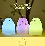 YOEEKU LED Nachtlicht Kinder Silikon LED Nachtlicht mit 7 Beleuchtung, Stimmung Lampe mit 1200mAh eingebaute Akku, Berührungssensor, Yoga Lampe, dimmbares Warmweiß/Farbwechsel mit Touch Schalter für Babys Zimmer,Schlafzimmer, Wohnräume, Camping, Picknick Indoor/Outdoor - 6