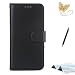 Produktbild Huawei P20 Lite Handyhülle,Huawei P20 Lite Hülle,TOUCASA Brieftasche flip PU leder ledercase magnet leder klappbar Hülle etui tasche 360 grad Karte Halterung Kartenfächer extra Dünn Klapphülle Einfach Ziege Haut Art PU Leder [Distachable Magnet Design] für Huawei P20 Lite-Schwarz+ Gratis Touch Stylus Pen & Staubstecker