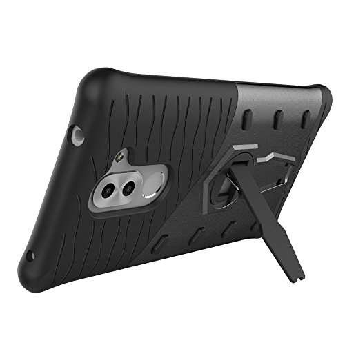 Funda Mate9 Lite  Espada  Ultra Armor   Doble Robed  a Prueba de Golpes  con Soporte de 360    la Mejor Protecci  n Resistente con Soporte de V  deo para Huawei GR5  Mate 9 Lite  Plata 