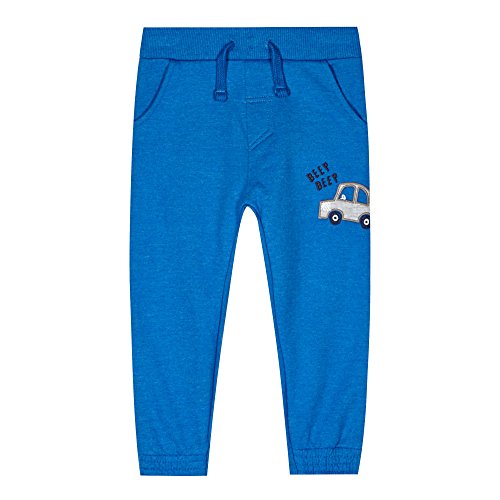 Bluezoo Kids Boy's Blue Applique Car Jogging Bottoms Age 2-3