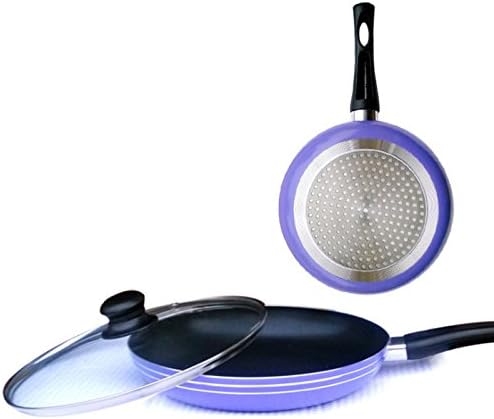 Non-stick Frying Pan with Lid and Induction Cooking,Oven &amp; Dishwasher Safe Cooking Tools (purple)
