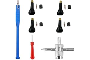 COZERI 7 Pièces Demonte Valve Pneu, Outil de Démontage de Valve de Pneu avec pour Voiture et Moto, Kit Complet pour Valves Tubeless et Noyaux de Valve, Accessoires Pratiques pour Montage et Entretien