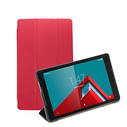 AVIDET Ultra Slim Vodafone Tab Prime 7 Hülle Case Superleicht Ständer Smart Shell Cover Schutzhülle Etui Tasche für Vodafone Tab Prime 7 Tablet-PC (Rot)