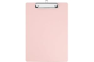 ZMREN Porte Bloc A4 Avec Pince, Porte bloc en plastique format lettre standard A4, avec des crochets rétractables, pour infirmières étudiants, Employés de bureau (31,5 cm x 22,5 cm) - Rose clair
