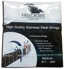 Freecrows FC-GASG High Quality Stainless Steel Strings - Medium .011 - .054 - Hexagonal Core - Colorful End-Ball - 90# Phosphor - Bronze Wound
