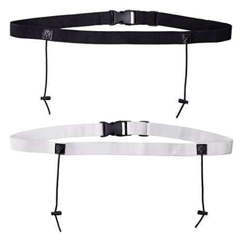 Karteo® Startnummernband weiß | Running Belt | Laufgürtel elastisch mit verschiebbaren Kordellaschen | Nummerngurt | Start-Nummern-Gurt |Startnummergürtel | Rennnummer Gürtel