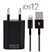 Produktbild OKCS Ladeset [USB Ladekabel + Netzteil 1000 mAh] 2 Meter kompatibel mit iPhone XS, XR, XR Max, X, 8, 8 Plus, 7, 7 Plus, iPad 4, Pro, Mini, 2 - in der Farbe Schwarz