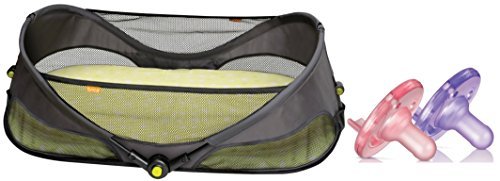 Brica Fold N' Go Travel Bassinet with Bonus 2 Pack Soothie Pacifier