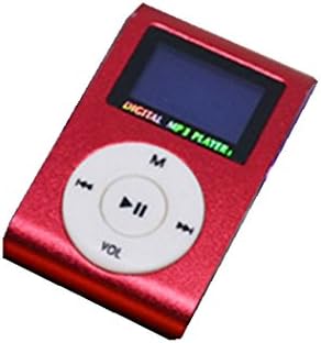 MOKE New Mini Clip Metal Mp3 Player With LCD Screen + Micro / TF Slot Mp3 MEMORY EXPANDABLE UP 16GB(NO MEMORY/SD Card) (Red)