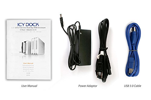 Icy Dock ICYRaid MB662U3-2S R1 – Externes RAID-Gehaeuse für 2x 3,5 Zoll (8,9cm) SATA HDDs – USB 3.0 mit UASP - 5