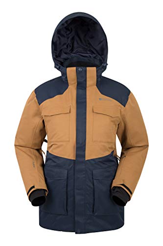 Preisvergleich Produktbild Mountain Warehouse Luna II Herren-Skijacke - Wasserdichte Winterjacke, atmungsaktiv, warm, verklebte Nähte, Snowskirt, Skipass-Tasche - Kleidung für Snowboarden, Urlaub Hellbraun Large