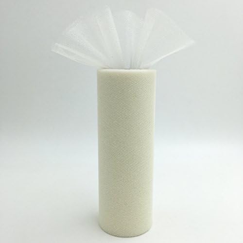 Allbusky Glitter Tulle Roll Lace Roll Table Runner Table Centerpieces Chair Lace Sash Lace Bows Tutu Skirts Pew Bows For Happy Birthday Festival Event Rustic Chair Table Wedding Decoration DIY Wrapping Favors Gifts 6"x25Yards (Cream)