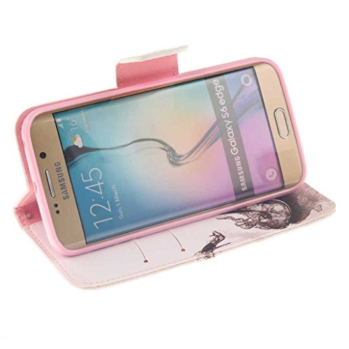 Samsung Galaxy S6 Edge Hülle, BoxTii® Schutzhülle + Frei Hartglas Displayschutzfolie, PU Leder Hülle mit Kartenfächern Magnetverschluss und Ständer Funktion für Samsung Galaxy S6 Edge, Kratzfeste Weiche Lederhülle Flip Wallet Ledertasche Wickelfalz Handyhülle mit Silikon Rückschale Case Cover für Samsung Galaxy S6 Edge (#2 High heels) - 3