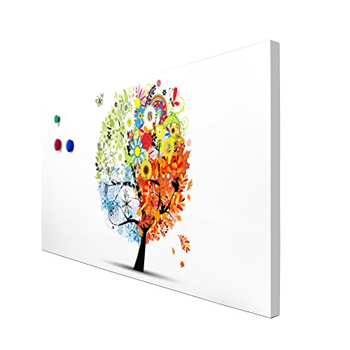 banjado – Pinnwand Magnettafel weiß 78cm x 37cm quer mit Motiv Vier Jahreszeiten - 3