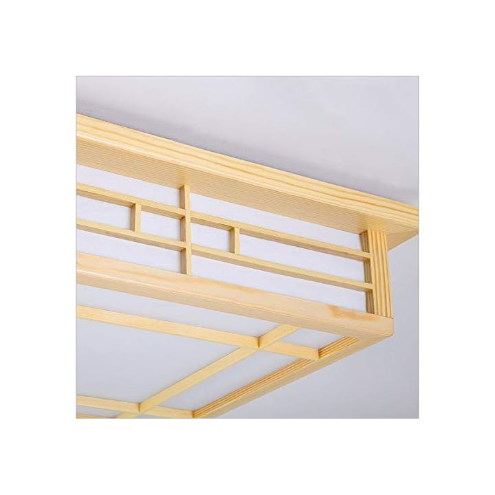 ECXPOL LED-Deckenleuchte Kronleuchter Schlafzimmer Holzlampe japanische