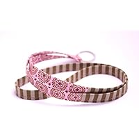 langes Schlüsselband rosa braun Baumwolle handmade Schlüsselkette lang fabric Lanyard Schlüsselanhänger handmade cotton fabric