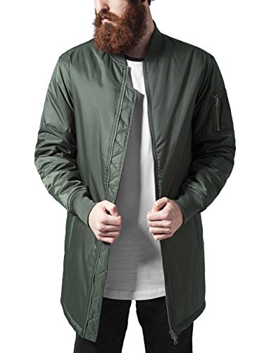 Urban Classics Long Bomber Jacket Blouson, Vert-Grün (Olive 176), L Homme