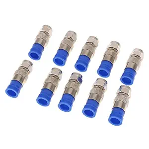 arythe 10Pcs RG6 Quad Shield Coaxial Cables F Connector Adapter Compression Fittings