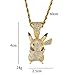 Produktbild AG Einfache Persönlichkeit Hip Hop Halskette niedlichen Pikachu Anhänger mit Diamant Kupfer vergoldet 18 Karat Goldschmuck für Männer, Frauen und Kinder eingelegt
