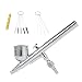 Produktbild KKmoon 0.3mm 7cc Airbrush Pistole Kit Professional Schwerkraftfutter Doppelte Aktion Luftbürste mit Reinigung Reparatur Werkzeug für Malerei Make Up Tattoo Nail Design Sprühenwerkzeug Silber