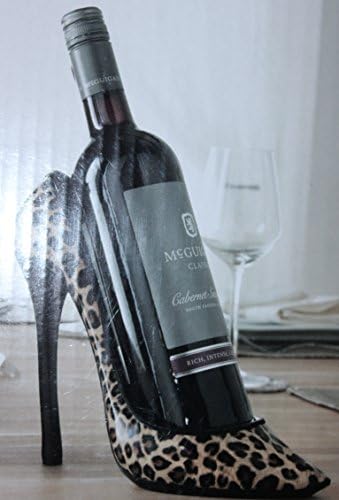 High Heel Shoe Wine Holder Leopard Print Design