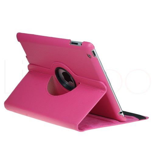 iPad 3 & 2 Schutz Hülle 360° +SchutzFolie + Stift Case Smart Cover Tasche (PINK) - 2
