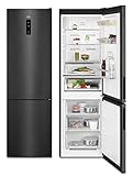 LED-Display AEG RCB73421TY Freistehende Kühl-Gefrierkombination / 1860 mm / Gefrierteil unten / Null-Grad-Schublade / TwinTech - länger frisch / NoFrost / Farbe: Black Stainless Steel, Seiten dunklegrau / A++
