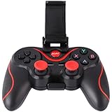 Android Game Controller,Wireless Bluetooth Gamepad Gaming Controller Joystick with Adjustable Bracket Holder for Android Smartphone Tablets/ PC Smart TVs/ TV boxes (Black)