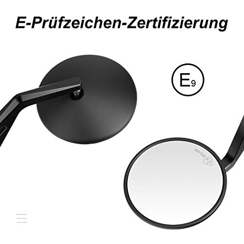 2 Lenkerendenspiegel Motorrad Spiegel E-geprüft Seitenspiegel und 4 LED Motorrad Mini Blinker Lauflicht Universal für TV MT 07 MT 09 S1000 FZ8 G310R R1200 GSXR 690 Z750 Z1000 ...