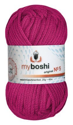 Myboshi No. 5, Farbe 562 magenta, 25g Knäuel, Sommerwolle, häkeln, Seelengarn, 57% Baumwolle und 43% Polyamid, Trendwolle, Häkel- & Strickgarn