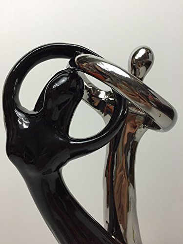 Gilde Skulptur Paar Circle Tanz Zusammenhalt Platin Schwarz ca 28 cm Nr 30571 - 4