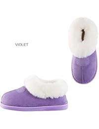 Kevin Señoras Zapatillas Invierno Interior Mantener caliente Plus Cashmere Thicker Antideslizante Felpa Zapato , purple , 40-41