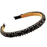 Sanwood Metall Strass Haarreif Haarband Stirnband Haarschmuck Geschenk (Schwarz)