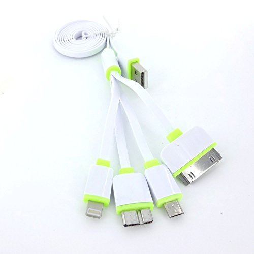 Timorn Multi Ladekabel 4 in 1 USB Kabel Mehrfach Adapter Stecker mit 8 Pin Beleuchtung / 30 Pin / Micro USB 2.0 / Micro USB 3.0 Anschlüsse für iPhone 6, 5, 5S, USB Micro für Samsung Galaxy S6 S5 S4, Anmerkung 3, Energien Bank Tragbare Ladegerät und mehr (Grün) - 4