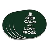 Keep Calm And Love Ranas Juego de posavasos