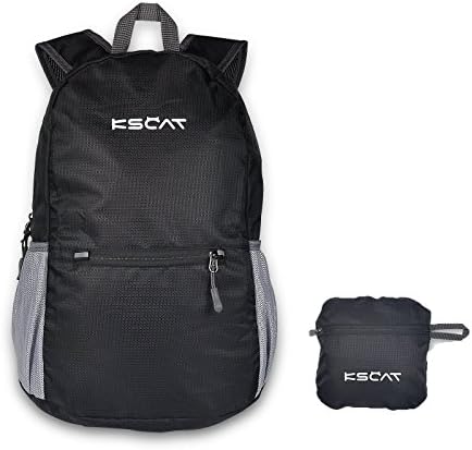 20L Lightweight Packable Backpack hiking daypack travelling bag waterproof Handy Foldable Ultralight bags for Men and Women Handy Foldable Cycling Camping Outdoor school (Black)