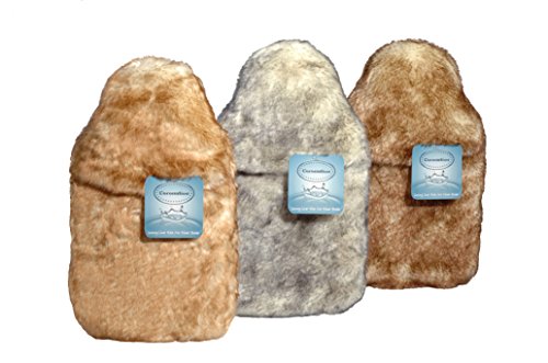 Luxury Soft Faux Fur Hot Water Bottle Cover With Coronation Bottle (Winter Husky)