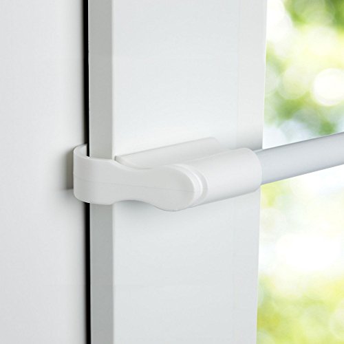 Easy-Shadow Klemmstange 10/12 mm Metall - Länge ausziehbar 50 - 75 cm in weiß - Vitrage Scheibenstange Gardinenstange Cafehausstange Bistrostange Teleskop-Stange ausdrehbar für Scheibengardine - Montage ohne Bohren