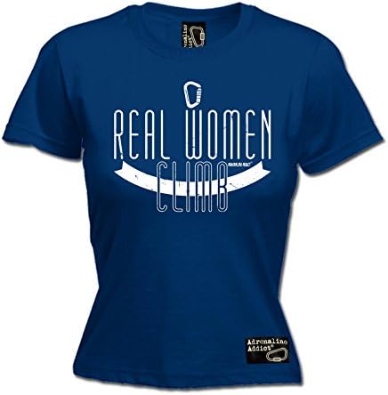 Adrenaline Addict Premium Womens Real Women Climb Fitted T-Shirt Tee/Rock Climbing Funny Fashion Birthday Gift Bouldering accessories Clothing Christmas Present For Her