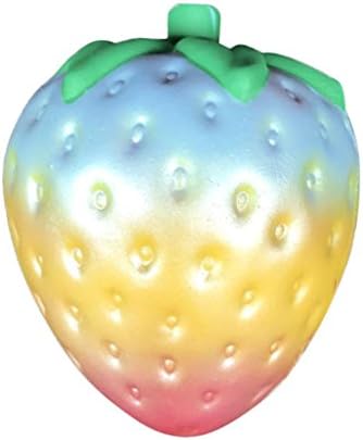 11.5*9.5cm Rainbow Strawberry Squeeze Toys,Yanner Squishy Super Jumbo Scented Slow Rising Rare Fun Toy Childrens Stress Relief Toys Squishy Toys Girl Toys Fidget Toys (11.5*9.5cm, colorful)