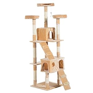 Arbol Rascador Gatos 50x50x170cm Dormir Jugar Centro Actividades Arañar Gris NUE (Beige)