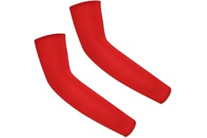 Whakano 1 Paar Arm Ärmel Damen,Kühlung Armmanschetten,Armschutz Anti UV Schutzt Ärmel,Summer Arm Sleeve,Sonnenschutz Armstulpen,Ärmlinge für Radfahren Laufen Golf Reise Outdoor Sport,Rot