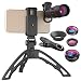 Produktbild Handy Objektiv, 4 In 1 Objektiv Set, 18x Teleobjektiv + 180 ° Fisheye Objektiv + 0,65x Weitwinkel + Makroobjektiv, Clip-On-Objektive Kompatibel FüR iPhone X 8 7 6 Plus, Samsung, Meisten Smartphone