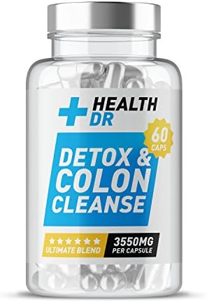Health Dr - Detox &amp; Colon Cleanse Ultimate Blend: 3550MG Per Capsule - Max Strength, Weight Loss &amp; Diet Enhancing Capsules - Speed Metabolism and Curb Hunger - 60 Capsules