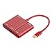 Produktbild Liqiqi USB 3.0 Typ C auf HDMI Hub Adapter 4K 1080P Video Konverter Kabel 90 W Ladegerät Docks für MacBook, MacBook, Samsung Galaxy Note 9/Note 8/S9/S8 Chromebook Pixel und mehr rot