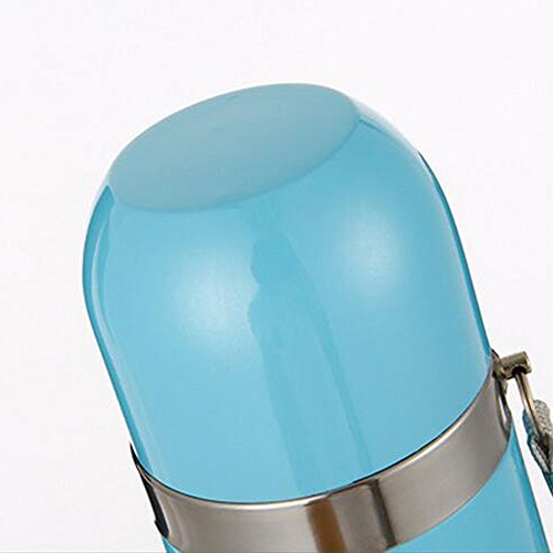 Thermoflasche 500ML Edelstahl-Thermosflasche Kinder Thermoskanne mit Becher Isolierflasche Vakuumflasche mit Reh Muster – rosa - 5